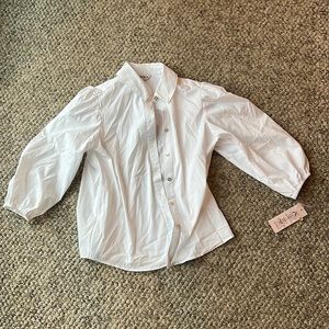 Nanette white collared button up NWT